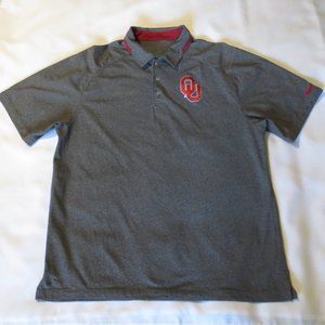 OU mens SHIRT polo GRAY sooner NIKE dri-fit SIZE Large